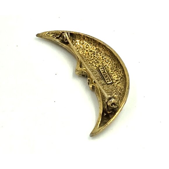 Vintage ZENTALL Man in the Moon Face Brooch - Picture 7 of 8